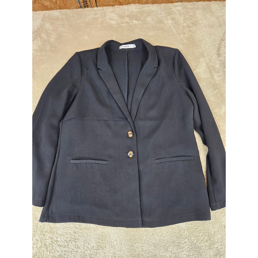 JustFab Womens Black Two Button Professional Career Blazer Jacket Size XL
